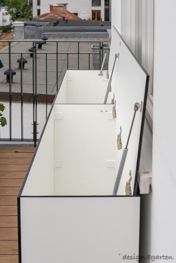Terrassenschrank / Kissenbox auf einer Dachterrasse in Hamburg | design