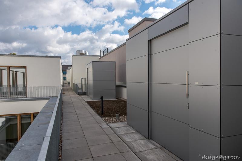 4 Gartenhäuser gart eins XXL auf einer Dachterrasse in Hamburg