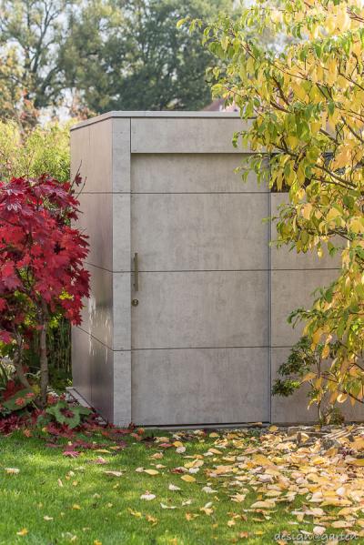Gartenhaus gart zwei in BetonOptik, Augsburg Bergheim designgarten