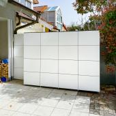 Gartenschrank @win HXL 260 mit Sichtschutzblende in der Farbe Weiss Kostenanfrage