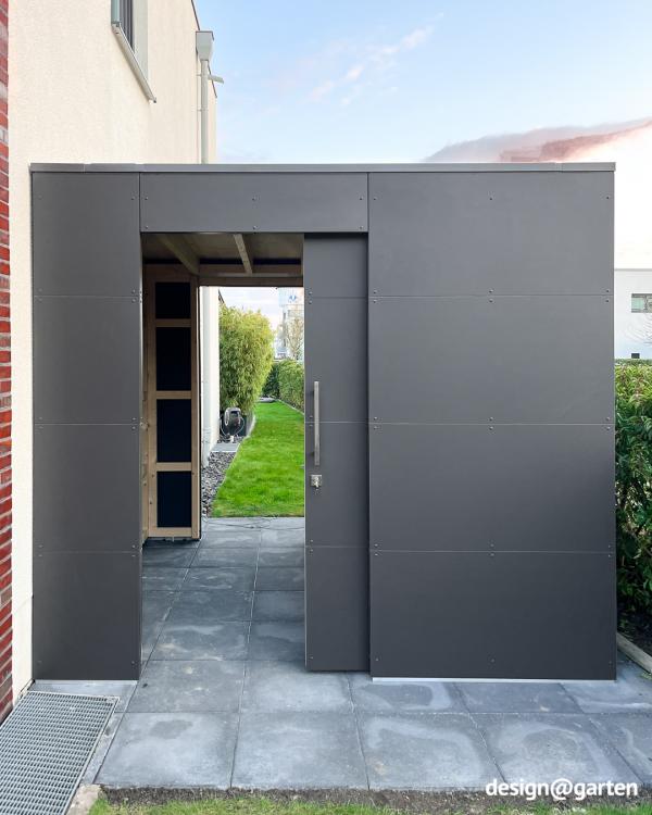 Modernes Gartenhaus mit Durchgang (2 Türen) designgarten