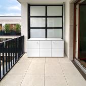 Stylischer Architekten-Outdoorschrank aus HPL in gradlinigem Design Kostenanfrage