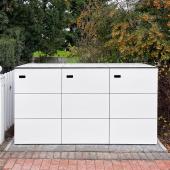 Weisse moderne 3er Mülltonnenboxen Kostenanfrage