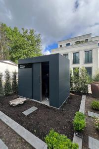 The garden shed in the front garden