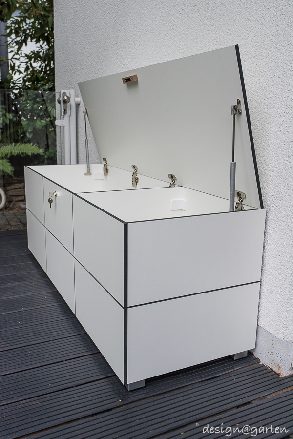 Terrassenschrank / Poolschrank  / Sitzboard mit Klappdeckel in 85598 Baldham 2