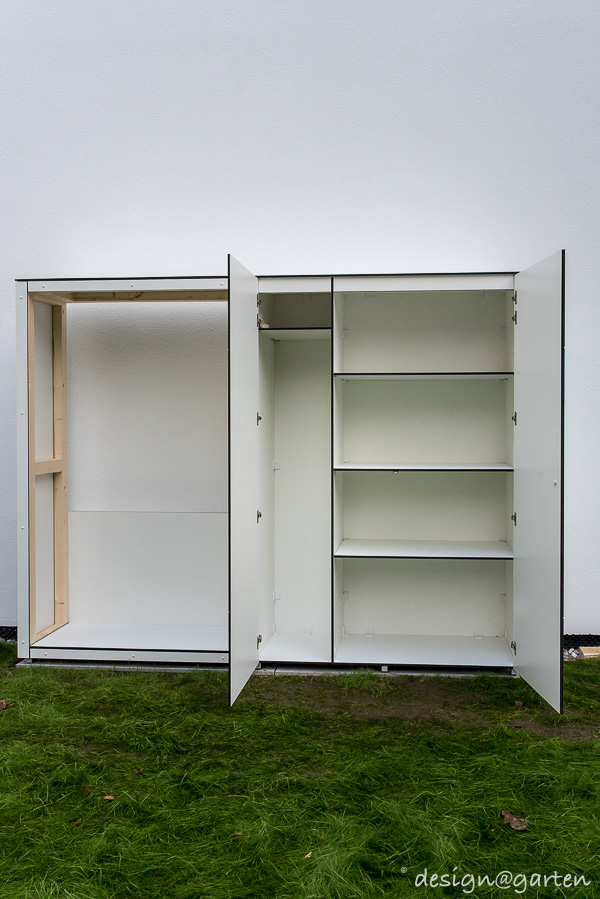 Terrassenschrank und Holzlager