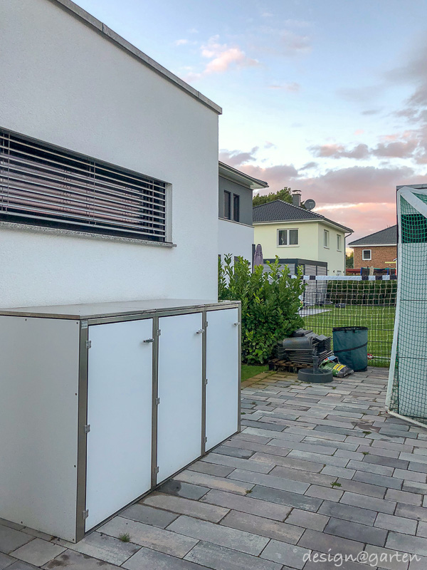 Mülltonnenbox 3er Weiß