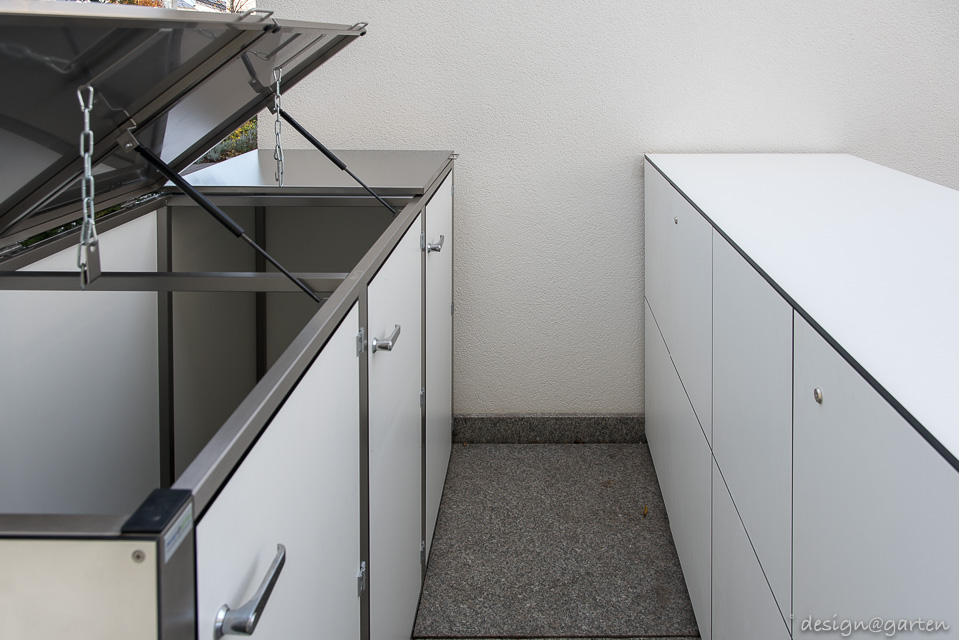 Mülltonnenbox HPL und Edelstahl