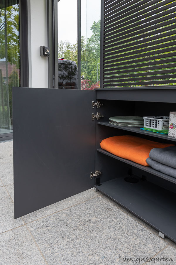 Modern design element: XXL sideboard for outdoor use