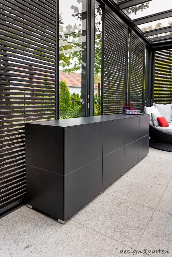 Modern design element: XXL sideboard for outdoor use