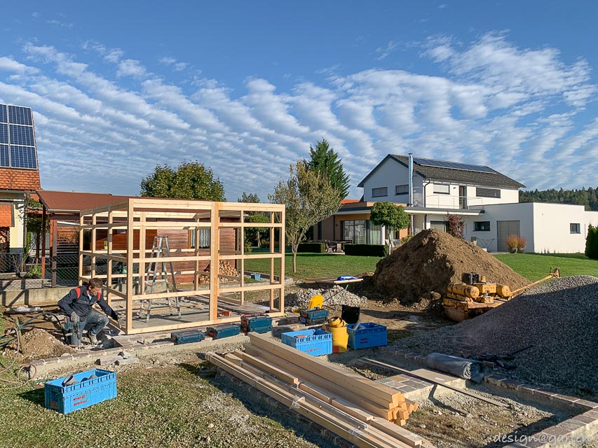 Designer garden shed with flat roof as a spacious space miracle