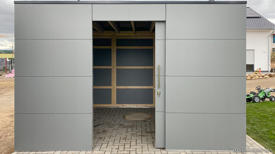 Purist garden shed for modern architecture: efficiency and weather protection 1