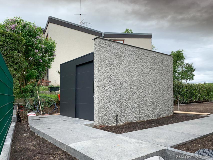 Customised extension solution: Functional equipment shed with direct wall connection 1