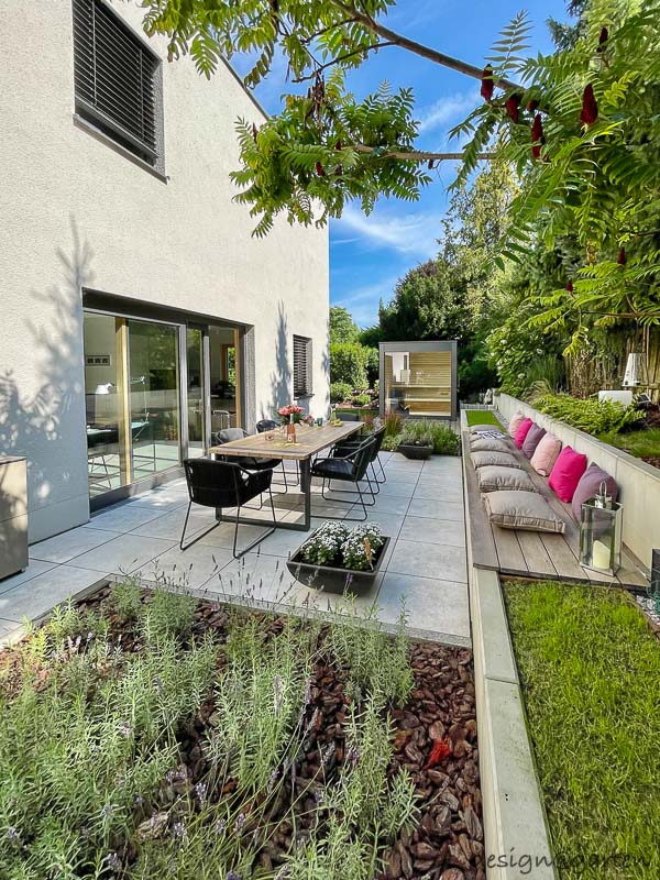 Designer garden sauna with panoramic glazing in Augsburg 11