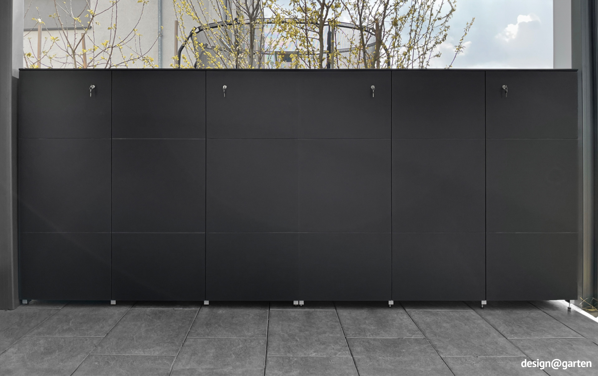 Weatherproof garden cabinet made of HPL 2