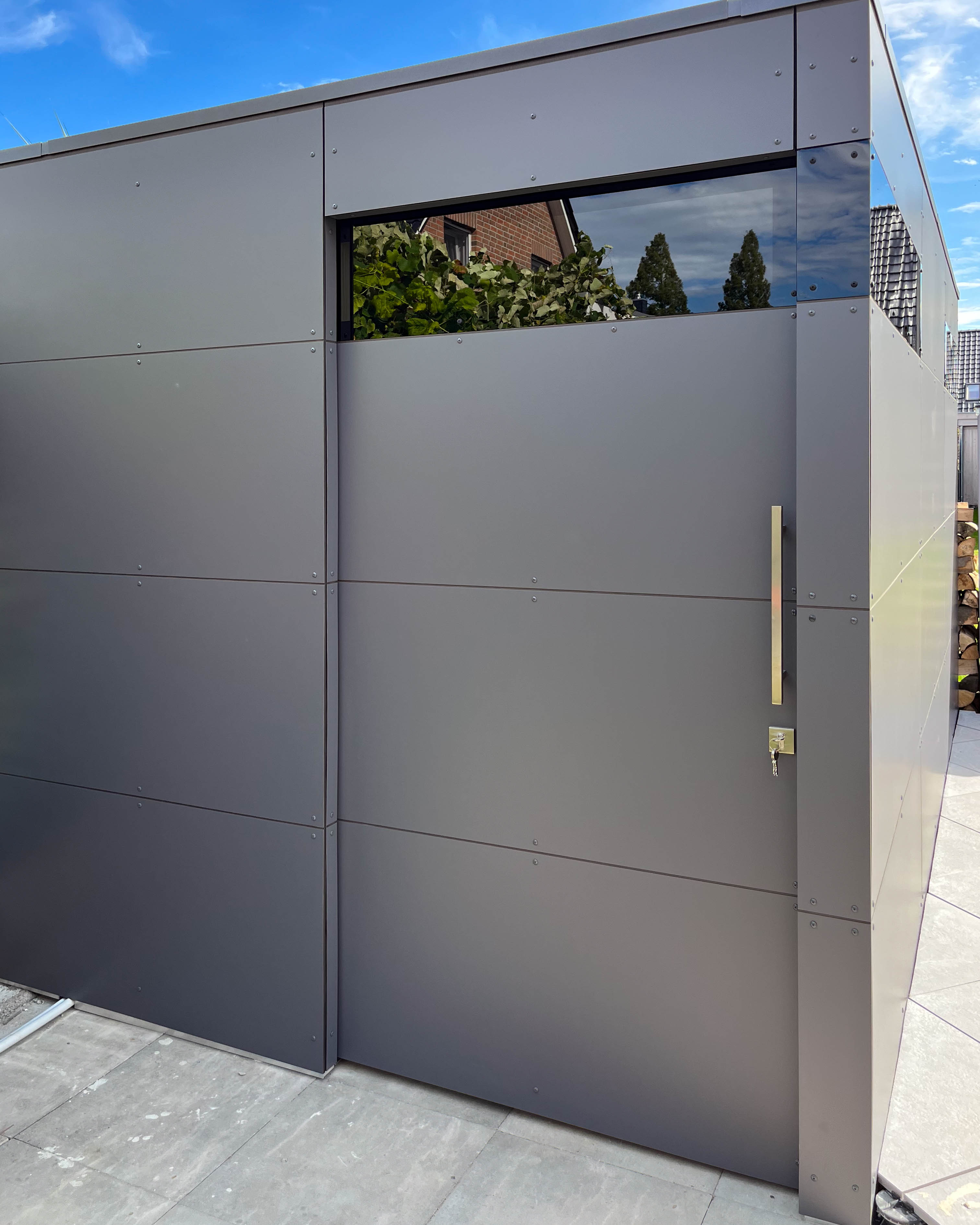 Two designer garden sheds: storage space in a double pack 1