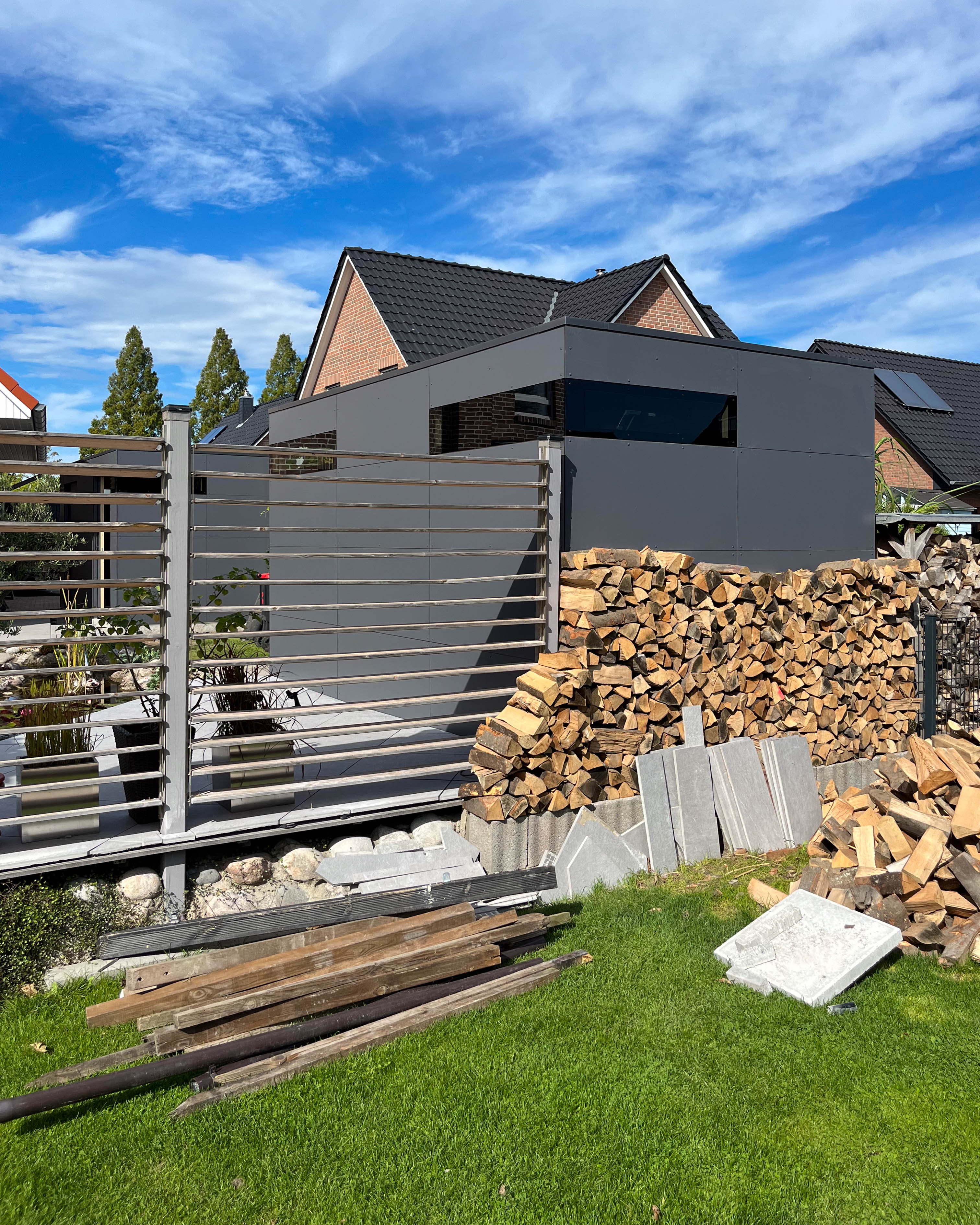 Two designer garden sheds: storage space in a double pack 2