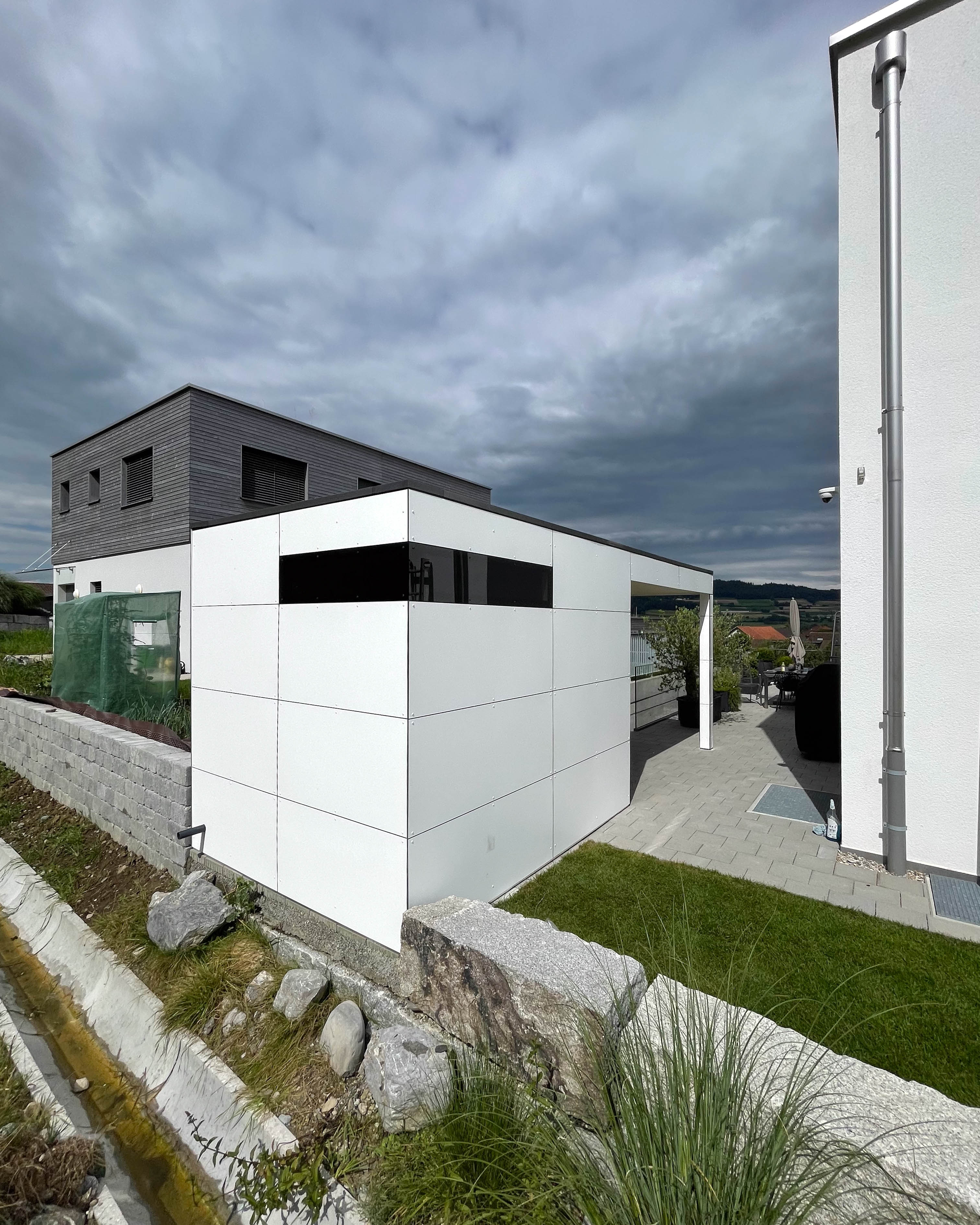 Garden shed with canopy 1