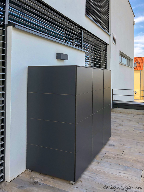 Espacio de almacenamiento versátil en Freinsheim: trabajo a medida para la piscina y la terraza