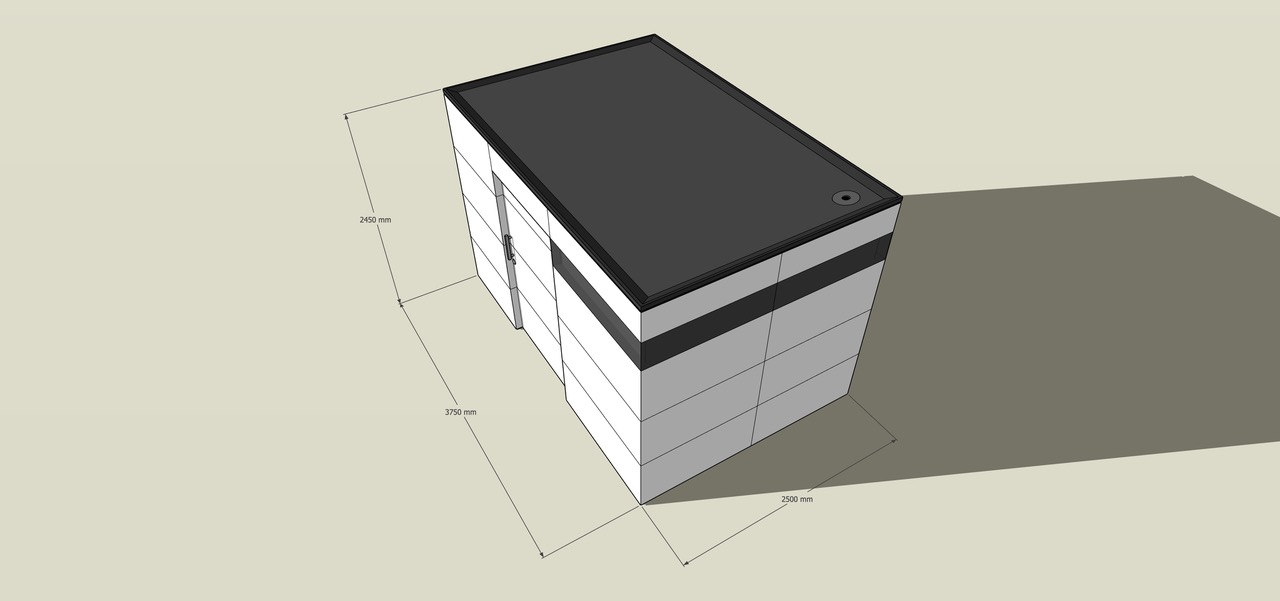 Caseta de jardín cubista con techo plano como solución doble en el lago de Zúrich