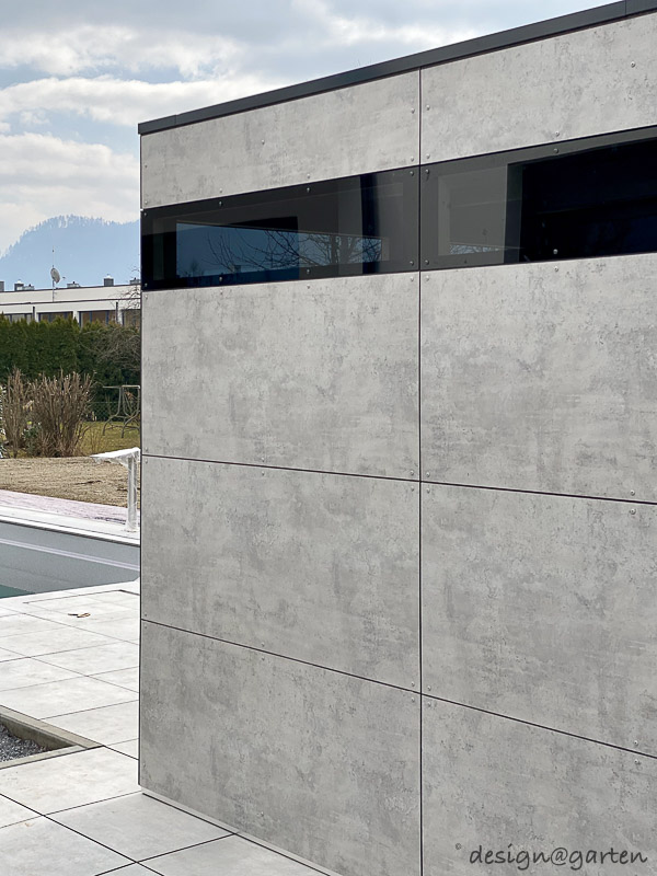 Exclusiva caseta de jardín de diseño a medida como elemento arquitectónico destacado en Klagenfurt