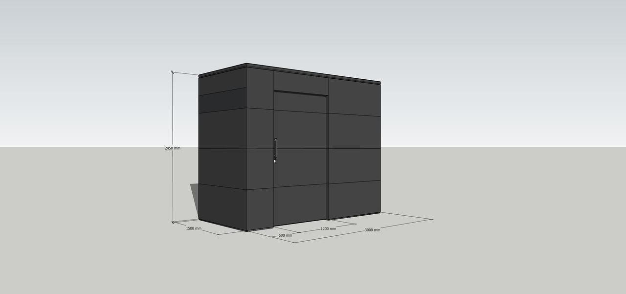 Moderna caseta de piscina en elegante color negro: toda una declaración de intenciones. 7