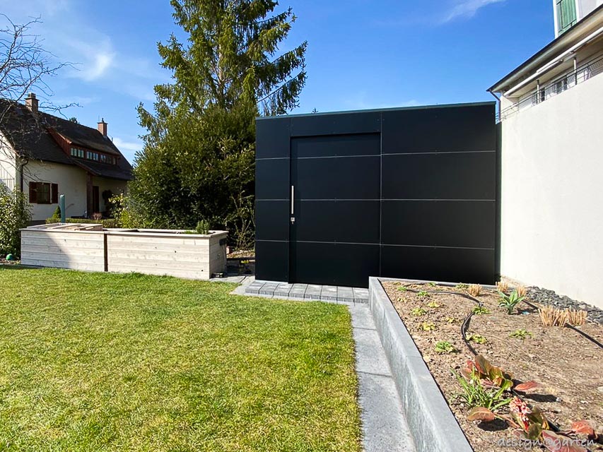 Design Gartenhaus in schwarz