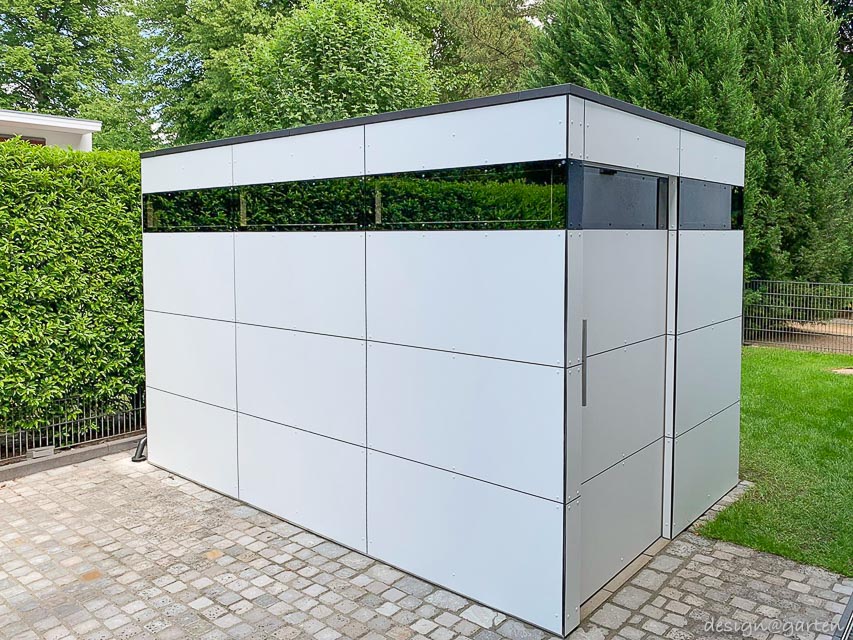 Caseta de jardín HPL con acristalamiento completo: elegancia sencilla y precisión artesanal 1