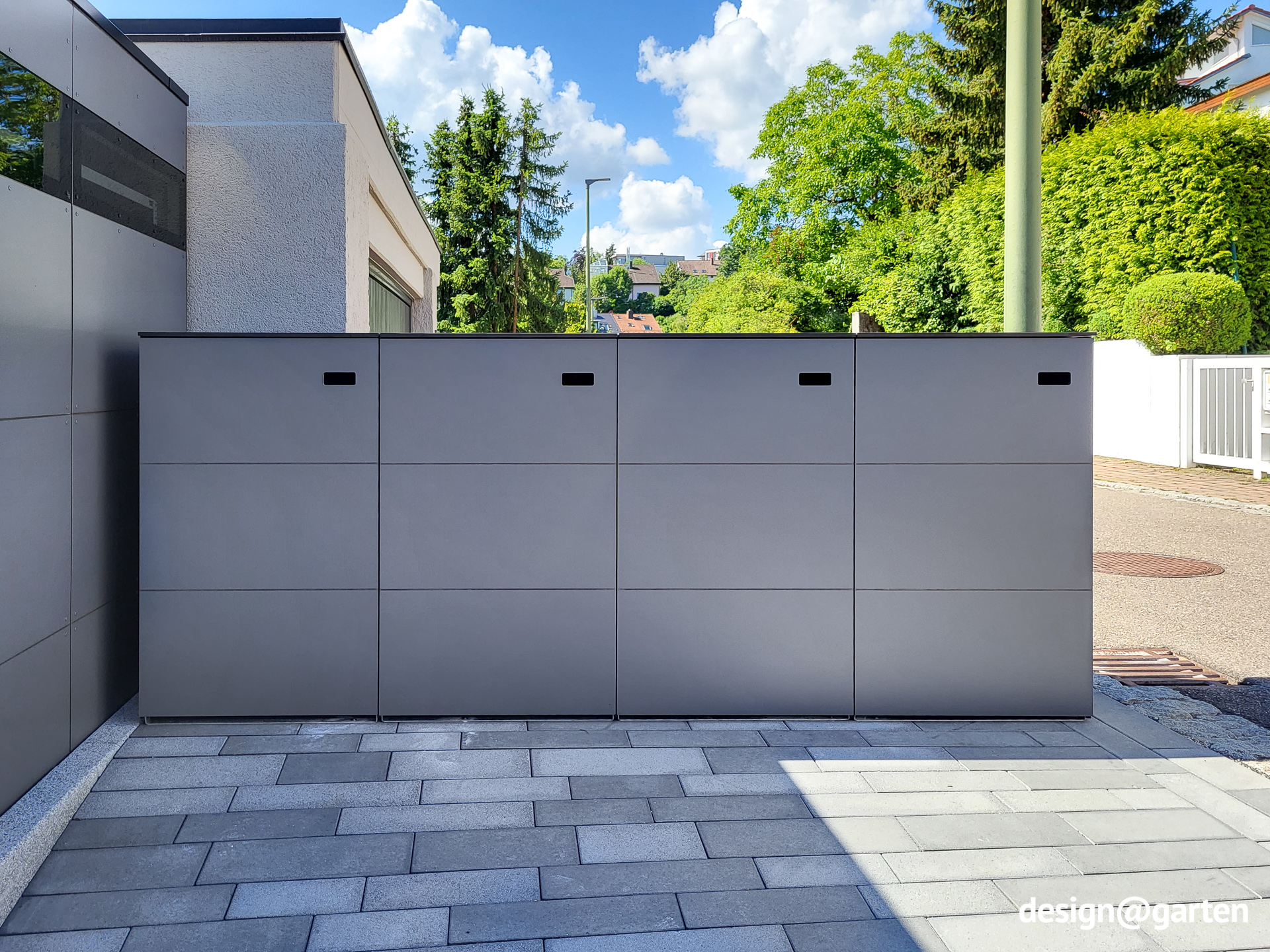 Moderno contenedor para 4 cubos de basura de 240 l 3