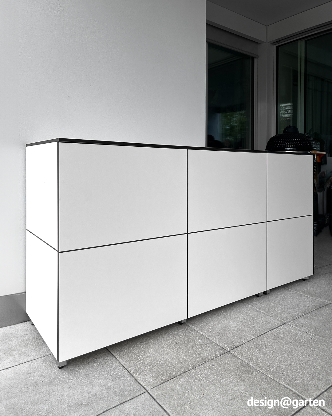 Armario modular para exteriores como aparador esquinero en color blanco 4