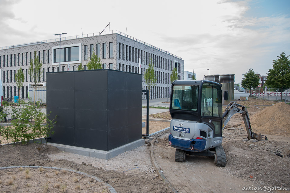 Aménagement représentatif : abri de jardin moderne avec toit plat
