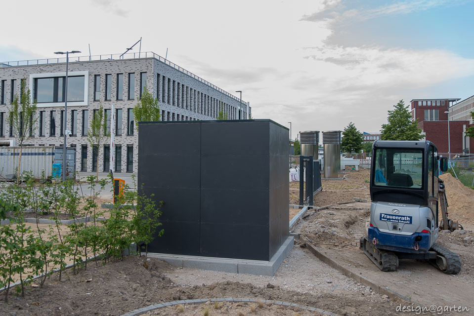 Aménagement représentatif : abri de jardin moderne avec toit plat