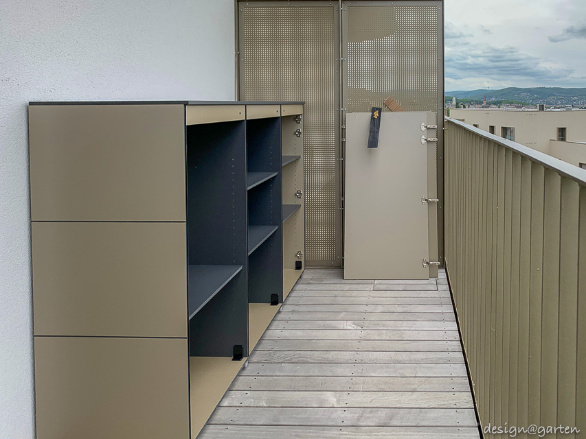 Rangement technique sur mesure sur le balcon à Vienne