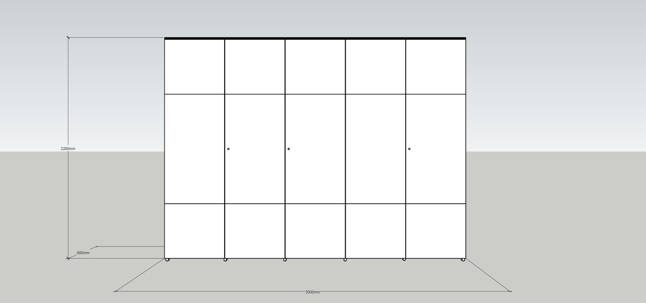 Capacité maximale à Hanovre : une grande armoire de jardin sur mesure et un duo de buffets