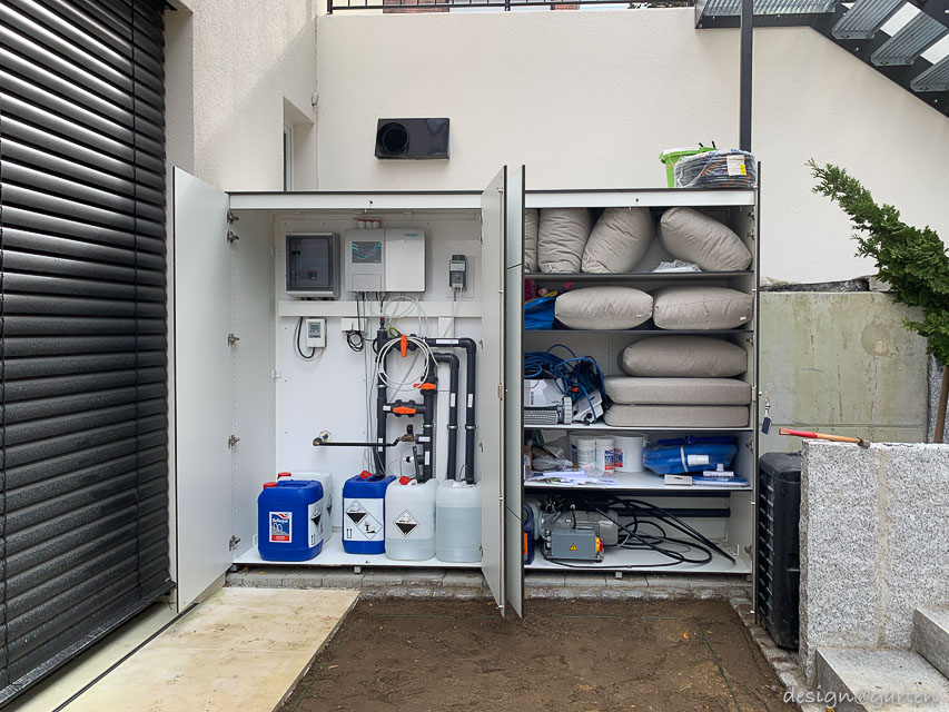 Armoire polyvalente pour équipement de piscine pour un espace extérieur bien rangé 1