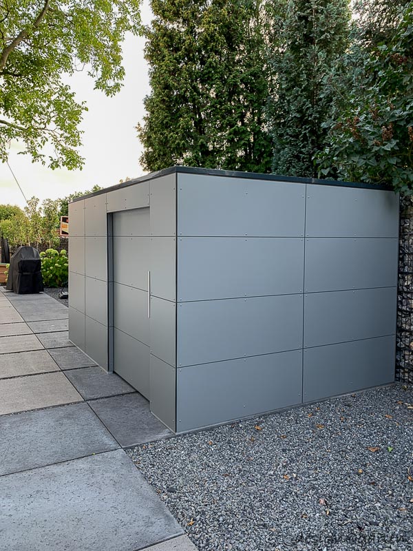 Abri de jardin avec rangement pour le bois : une solution architecturale dans le style Bauhaus 3