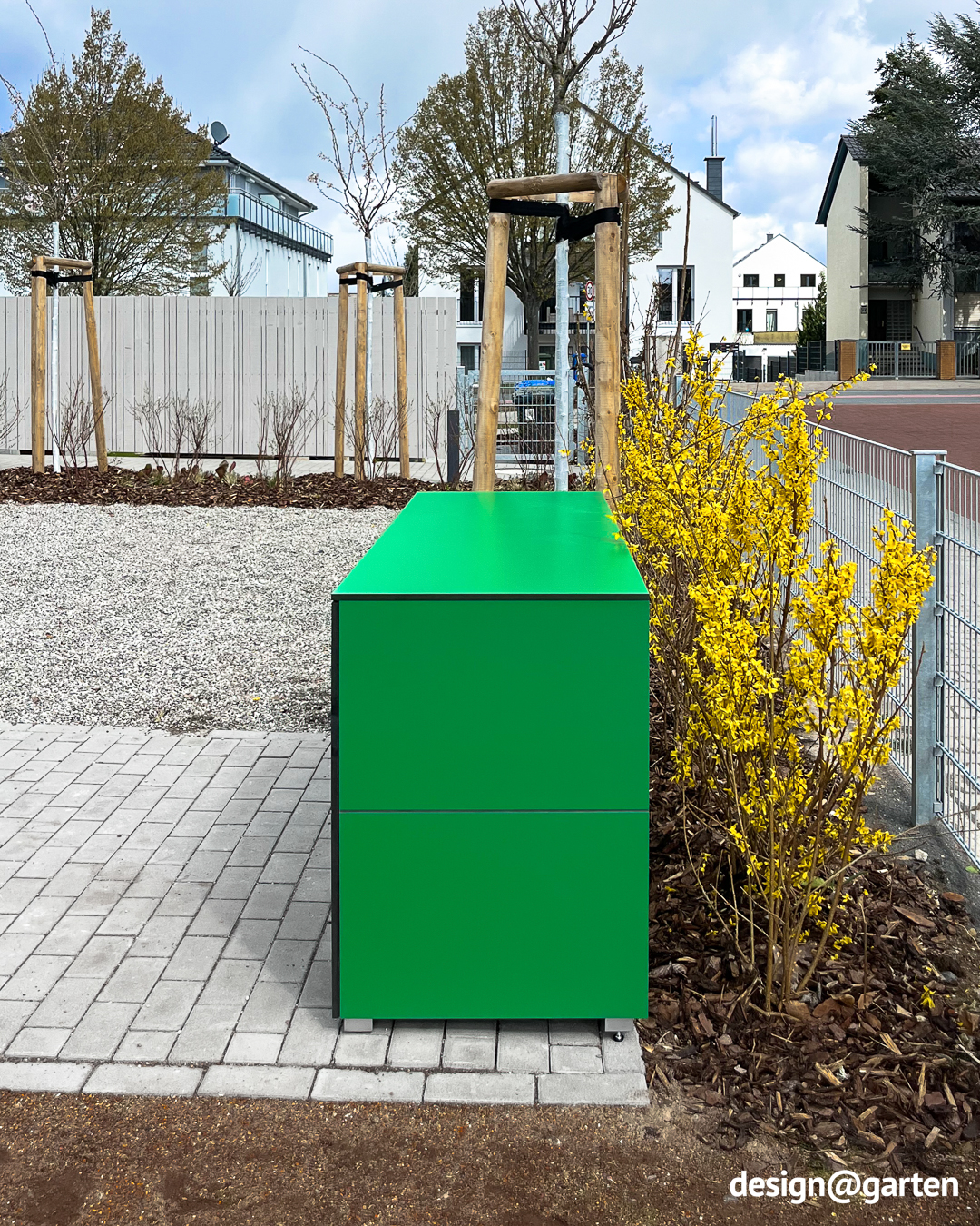Buffet d'extérieur vert avec portes verrouillables 3