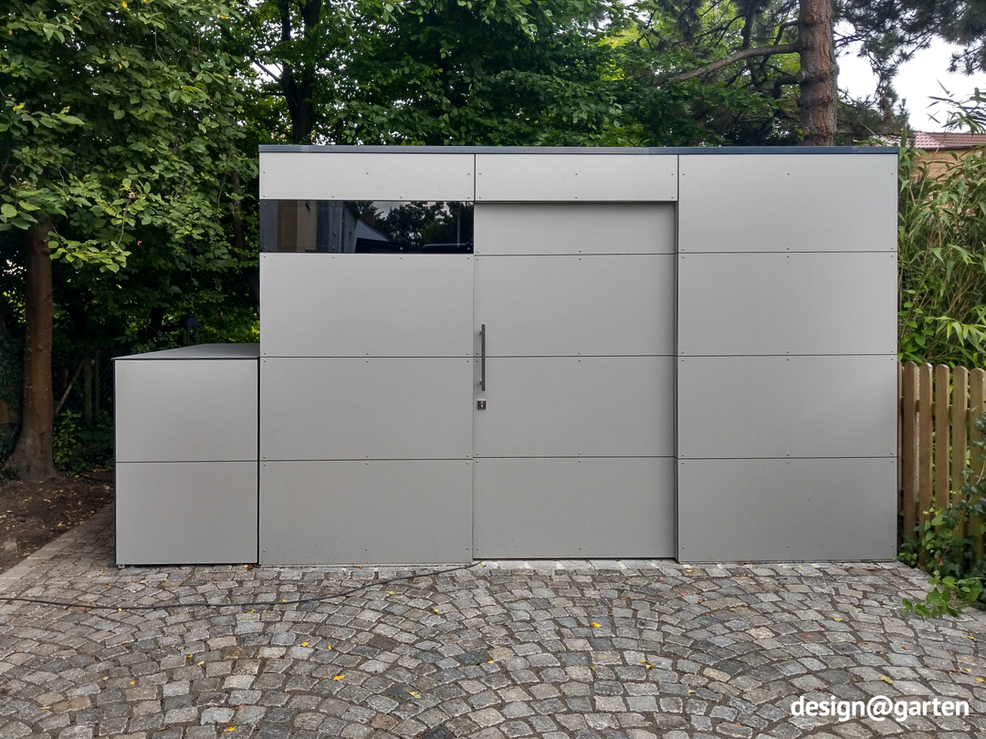 Abri pour poubelles 3 tonnes avec abri de jardin attenant 2