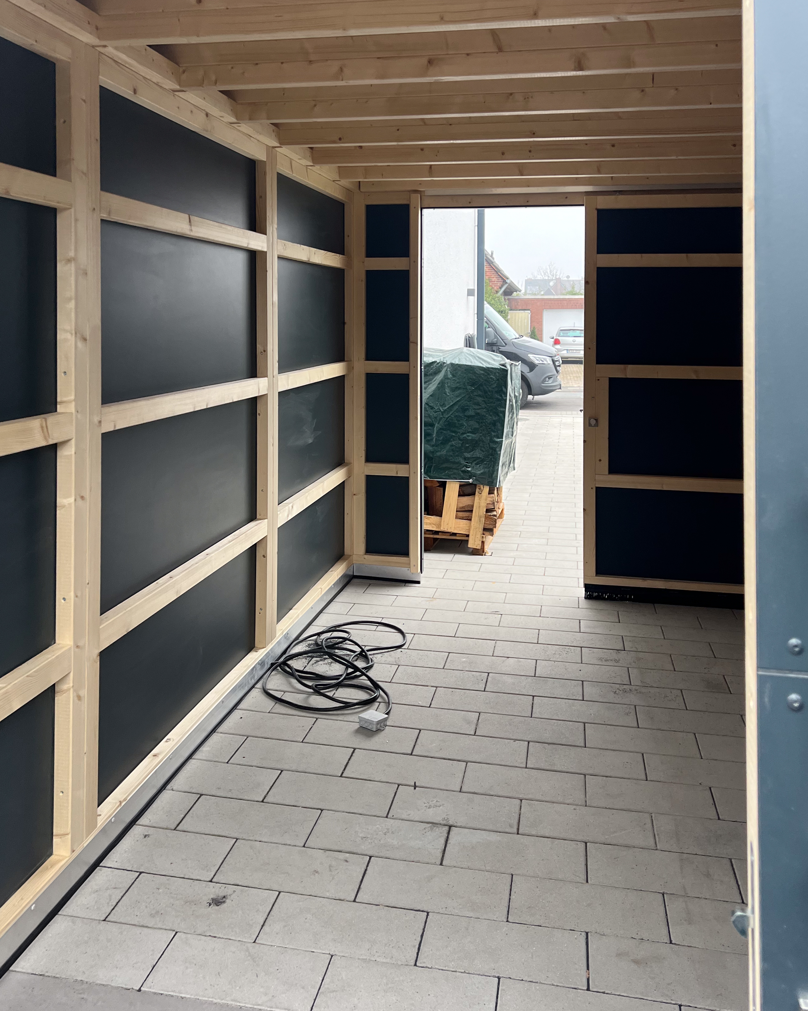 Abri de jardin XXL avec passage double face 1