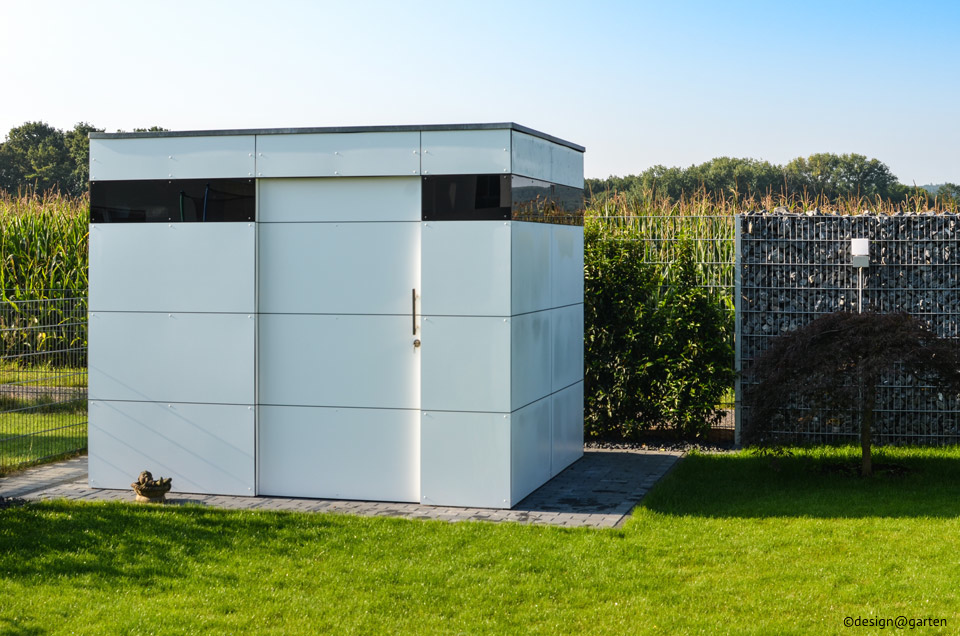 Unità architettonica a Euskirchen: casetta da giardino in HPL con tetto piano