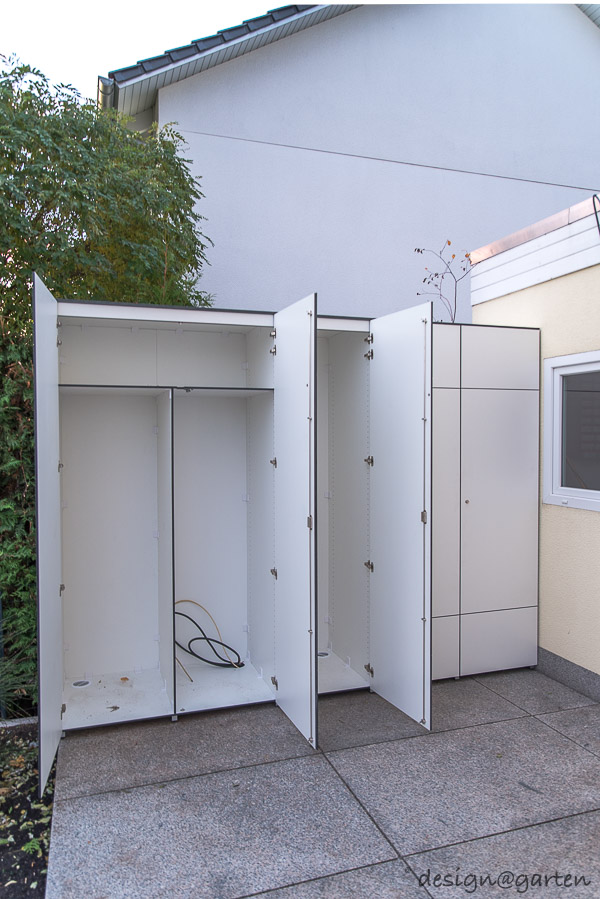 Massima capienza a Hannover: un grande armadio da giardino su misura e una coppia di credenze