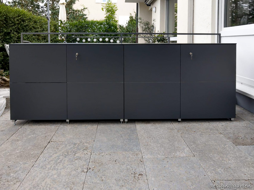 Credenza lunga da esterno per terrazza in antracite 4