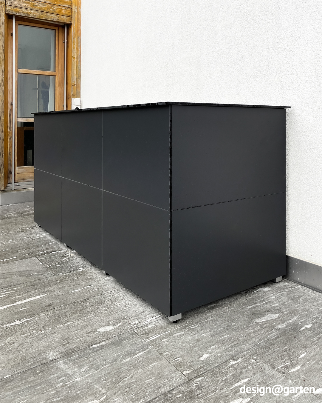 Box da giardino con coperchio ribaltabile in HPL antracite 1