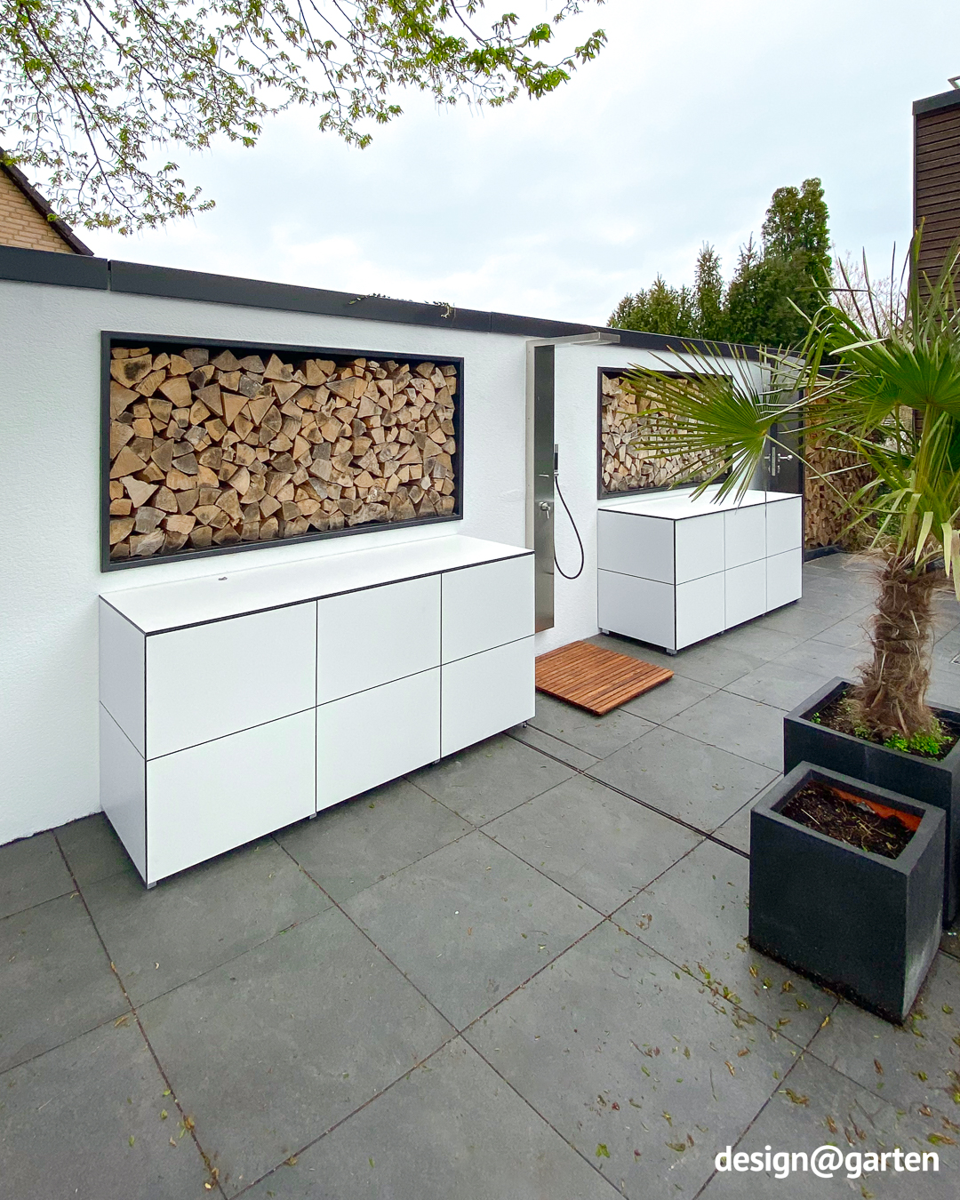 Box da giardino bianco in HPL impermeabile 1