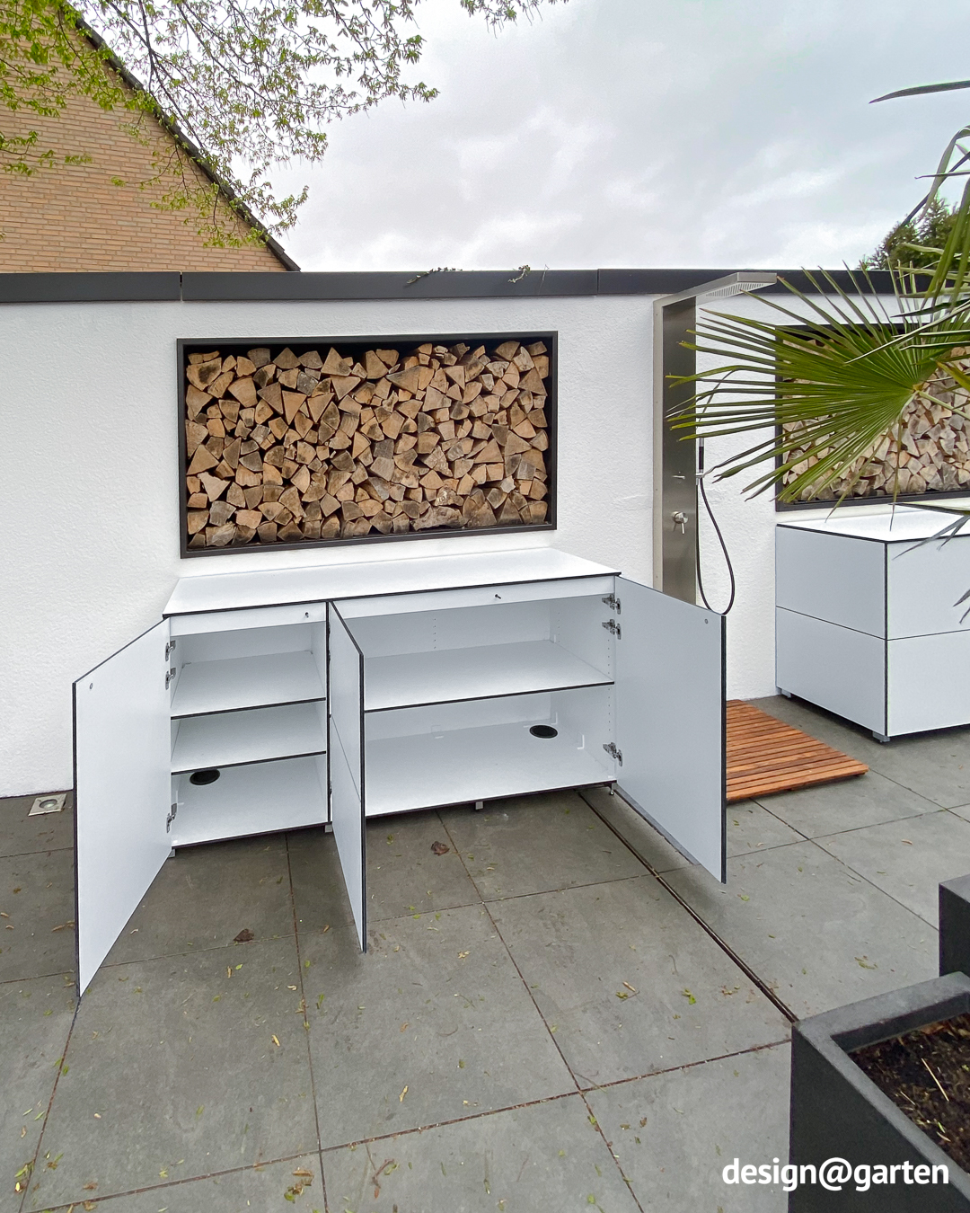 Box da giardino bianco in HPL impermeabile 2